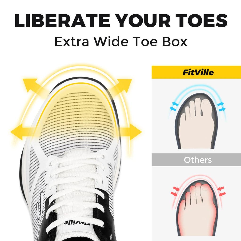 FitVille Men's Wide Pickleball Shoes Tennis Shoes Full Court Tennis Sneakers with Arch Support Lightweight Non-slip Sports Shoe