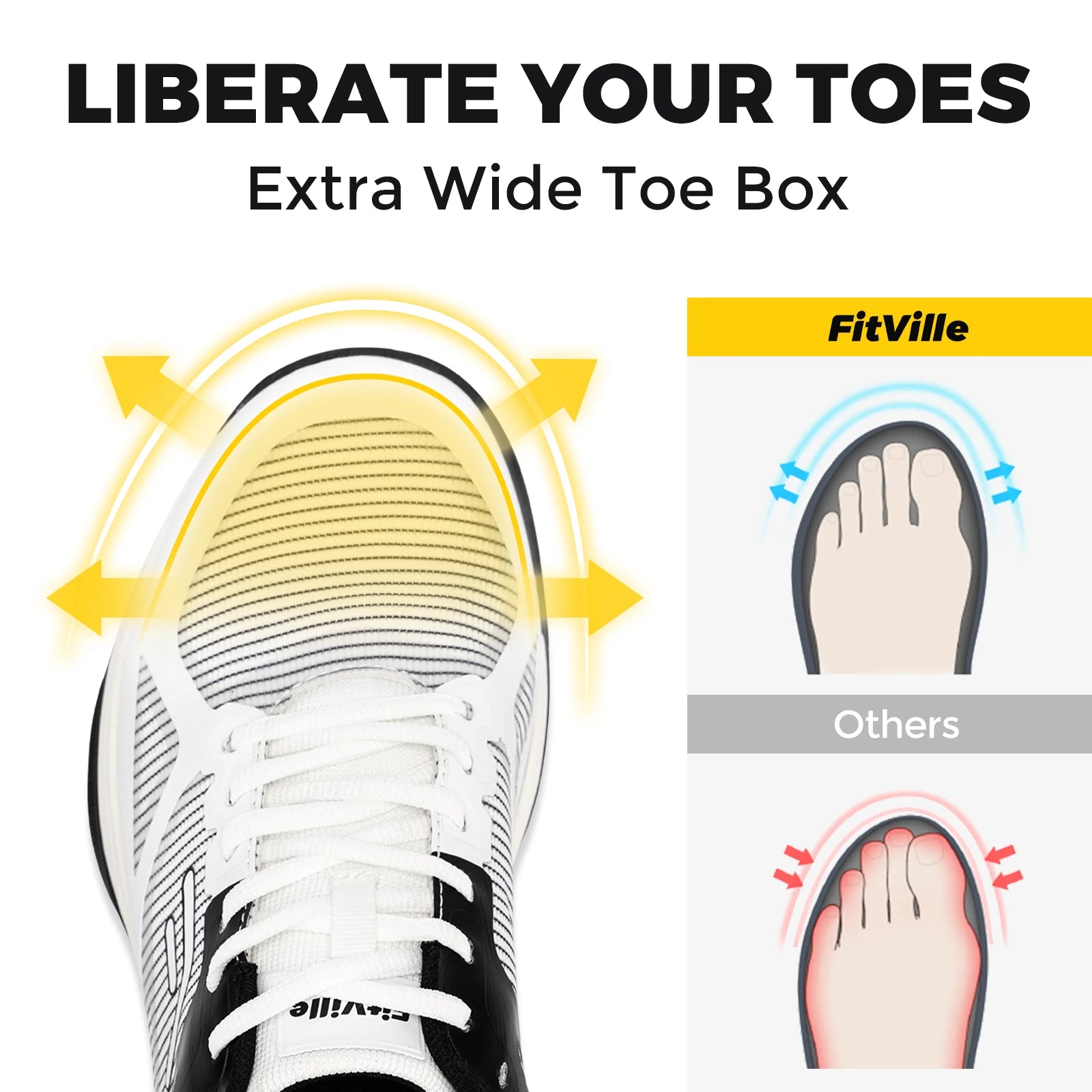 FitVille Men's Wide Pickleball Shoes Tennis Shoes Full Court Tennis Sneakers with Arch Support Lightweight Non-slip Sports Shoe