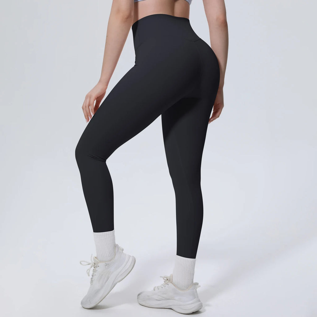 Summer Breathable Peach Buttocks Yoga Pants Solid Color High Stretch Sports Leggings Gym Push Up Outdoor Running Yoga Pants