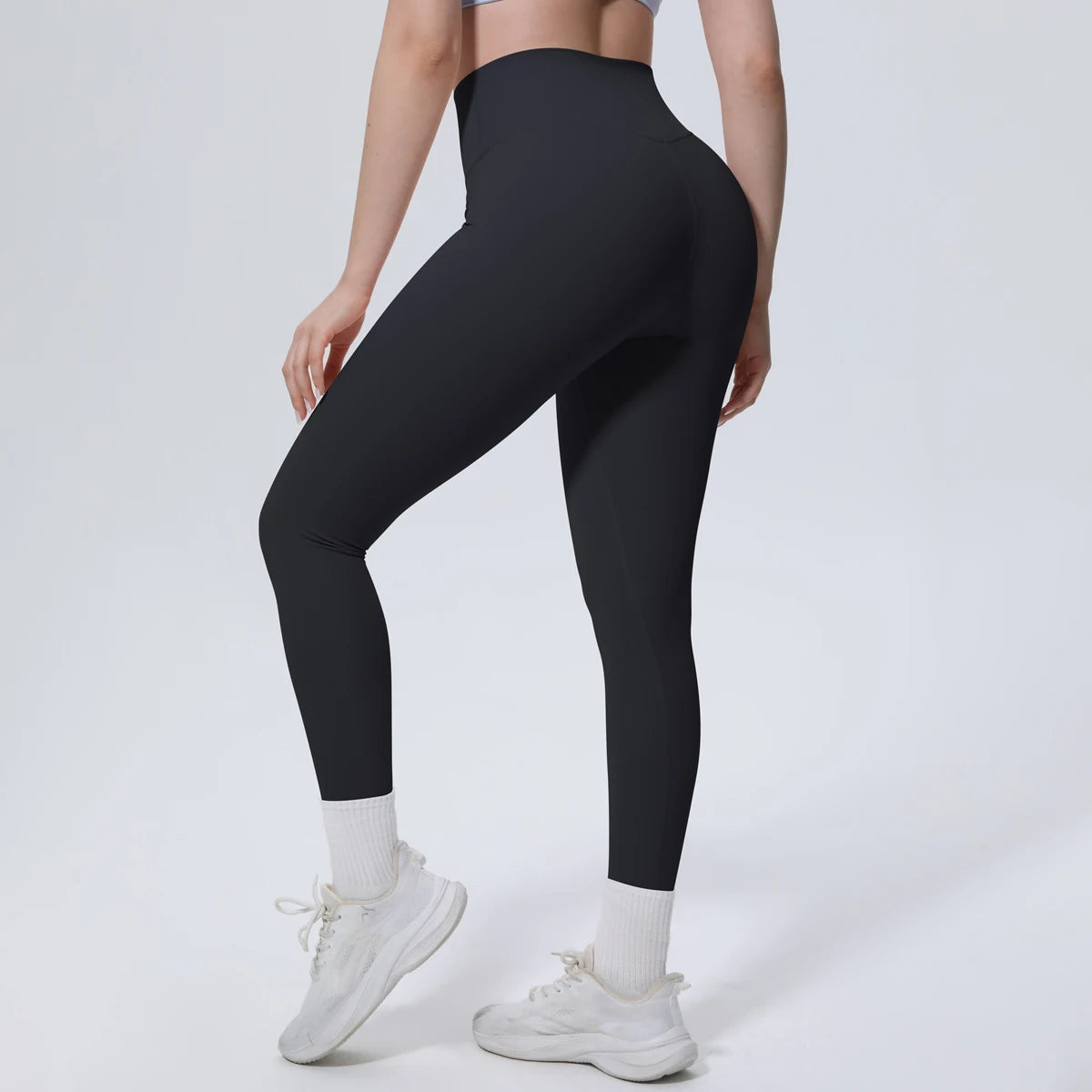 Summer Breathable Peach Buttocks Yoga Pants Solid Color High Stretch Sports Leggings Gym Push Up Outdoor Running Yoga Pants