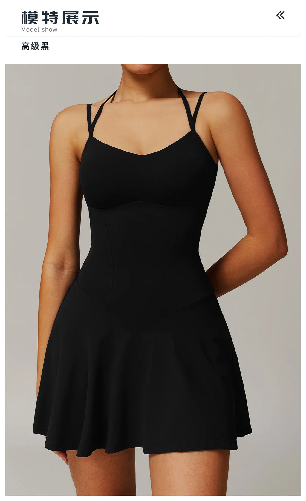 Tennis Dress with Shorts Underneath Pockets Strap Dress Sporting Tennis Outfit Women Gold Wear Sport Dresses Badminton Clothing