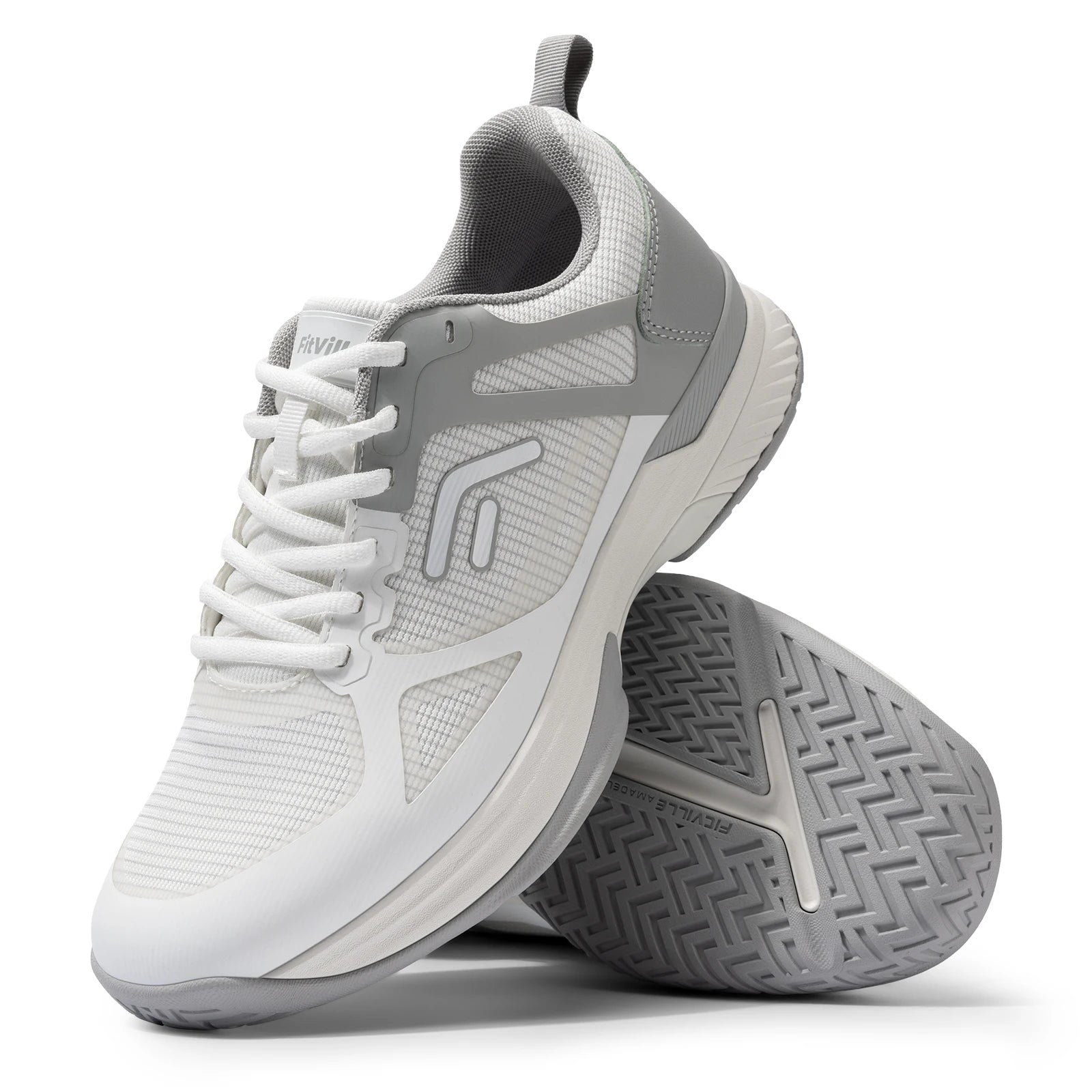 FitVille Men's Wide Pickleball Shoes Tennis Shoes Full Court Tennis Sneakers with Arch Support Lightweight Non-slip Sports Shoe