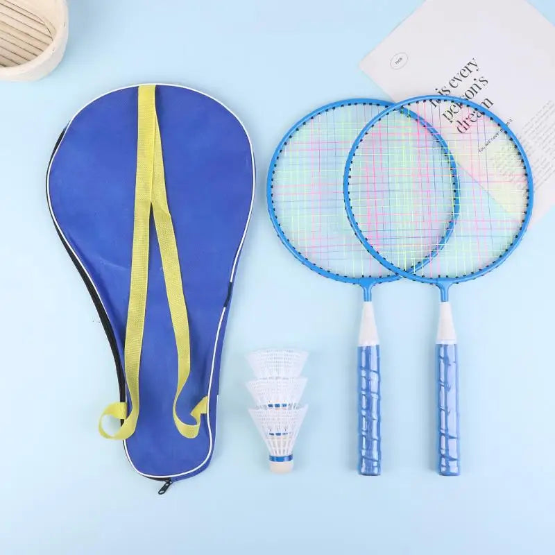Family Sports Toy: Children's Lightweight Badminton Racket Double Set with Backpack, Designed for Kids Sports