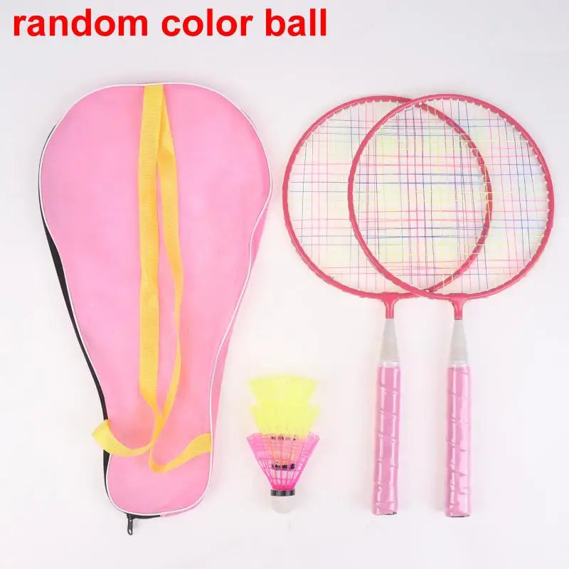 Family Sports Toy: Children's Lightweight Badminton Racket Double Set with Backpack, Designed for Kids Sports