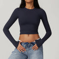 Yoga Shirts For Women Tops Fitness Running Long Sleeve Gym Clothes Push Up Workout Dry Fit Breathable High Elastic Sports Top