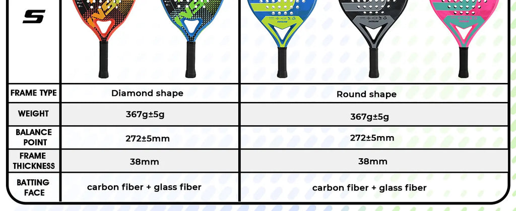 Padel Racket Carbon Fiber Diamond Shape EVA Core Power Control Padel Tennis Racquet for Advanced Players