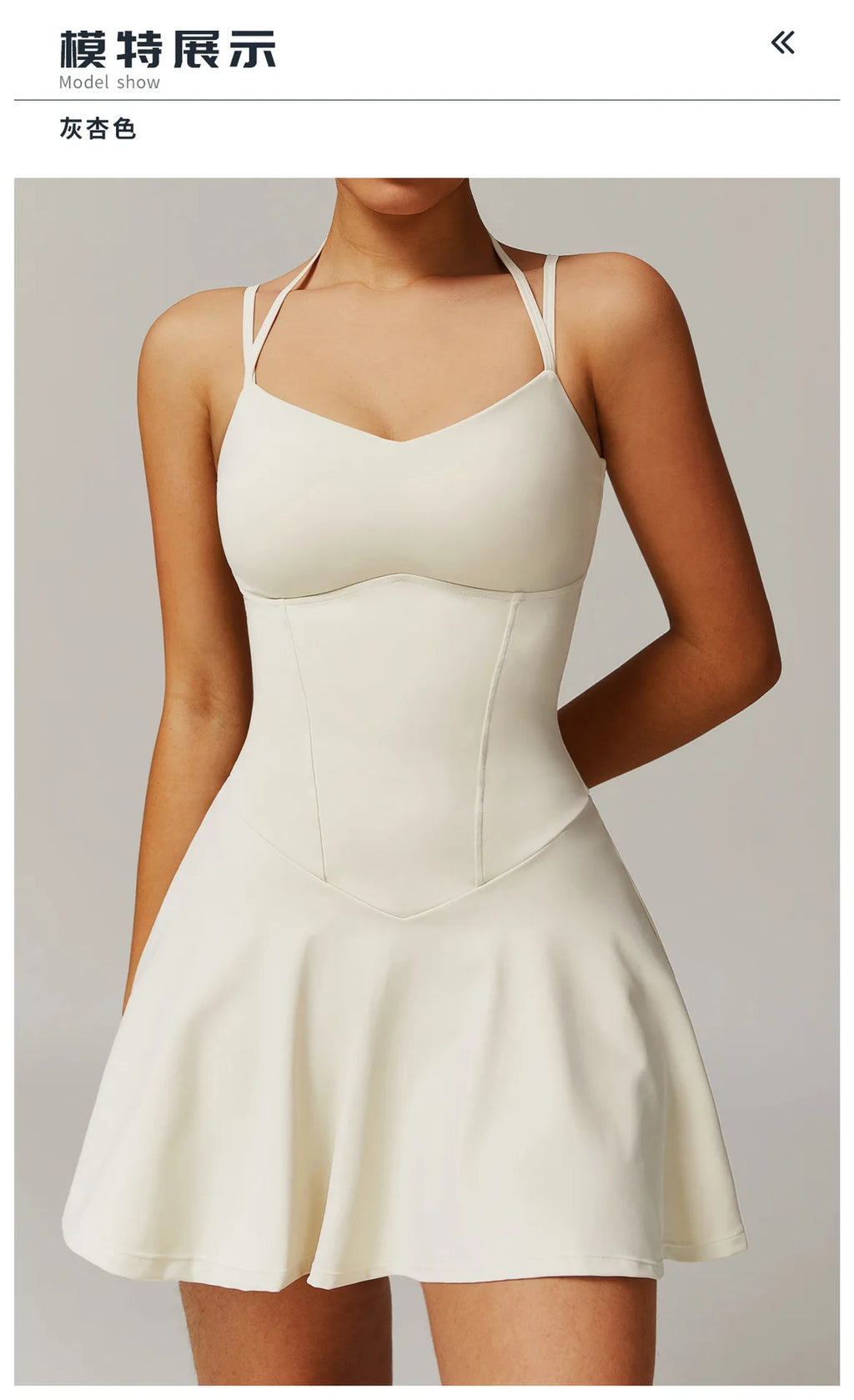 Tennis Dress with Shorts Underneath Pockets Strap Dress Sporting Tennis Outfit Women Gold Wear Sport Dresses Badminton Clothing