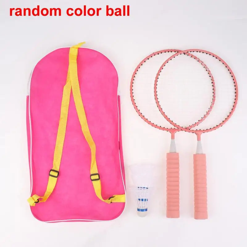 Family Sports Toy: Children's Lightweight Badminton Racket Double Set with Backpack, Designed for Kids Sports