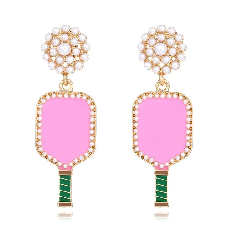 New Game Day Earrings Pickleball Paddle Earrings Fashion Sport Earring Sports Fans Jewelry Favor Gift
