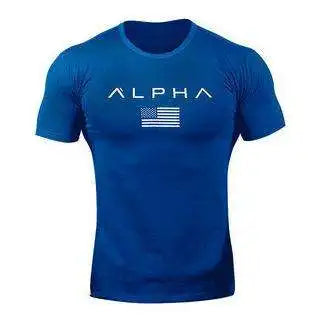 New Fitness Clothes Men's T-shirt Sports Outdoor Running Training Quick Dry round Neck Short Sleeve Youth Popular Geometric P...