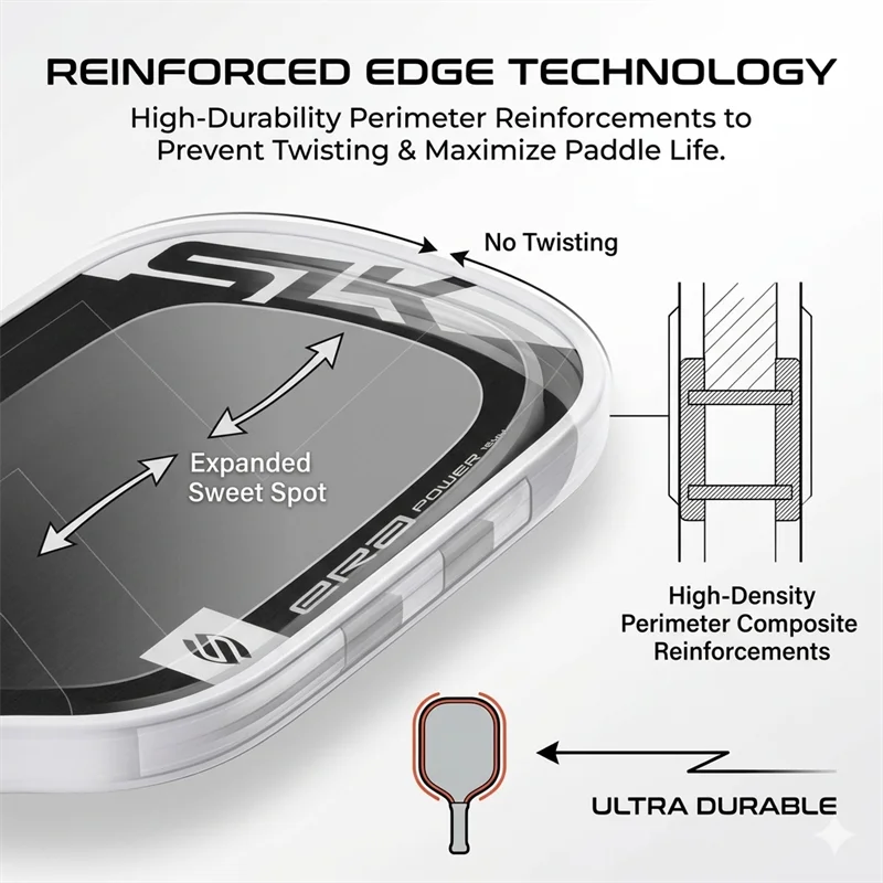 SLK ERA Power 16mm Pickleball Paddle USAP Approved Carbon Fiber Hybrid Face High Spin Large Sweet Spot for Training Competition