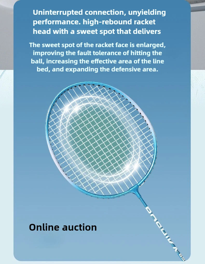 Sports Products Newest Designed Ferroalloy Frame Badminton Rackets A Pair Badminton Racquet with Premium Badminton Bag & 3 Balls