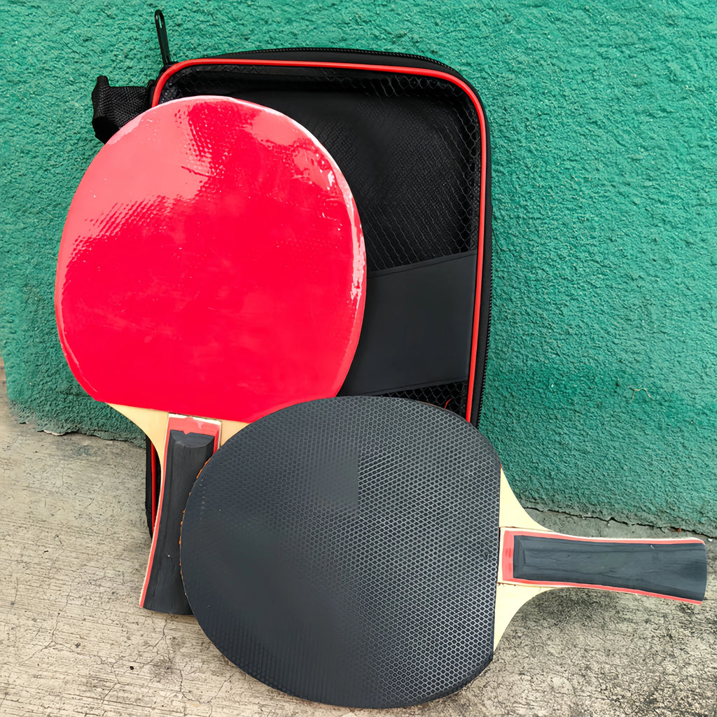 1 Set (2 Table Tennis Racket + Storage Bag) Double-Sided Anti-Adhesive Competition Training Horizontal Straight Racket Table Tennis Racket Professional Grade High Elastic Racket Horizontal and Cut Beginners Single and Double