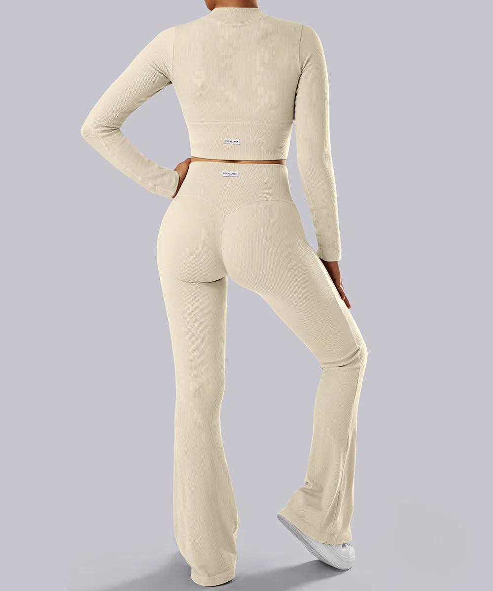 Yoga Shirt Woman Autumn Winter Ribbed Long Sleeve Sports Top Running Training Fitness Top Shockproof Zipper Yoga Tops Women