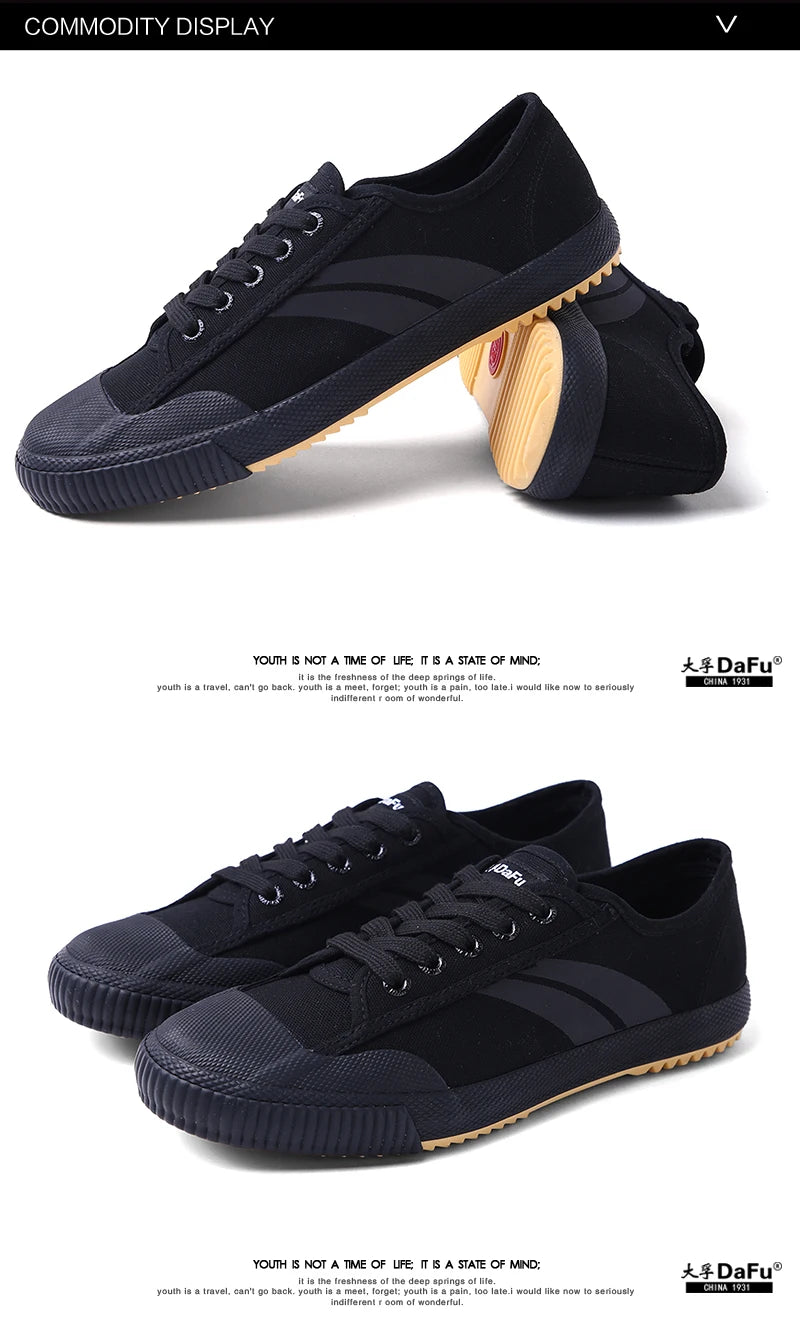 DaFu Shoes Improved Classical Sneakers Martial Arts All Balck Shoes