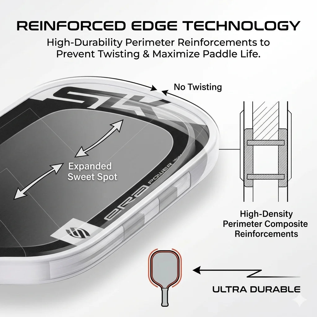 SLK ERA Power 16mm Pickleball Paddle USAP Approved Carbon Fiber Hybrid Face High Spin Large Sweet Spot for Training Competition