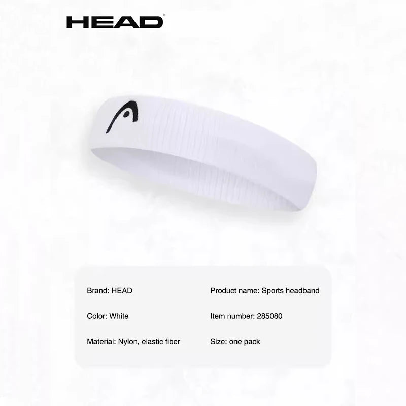 HEAD Sports Headband HEAD Tennis Hairbands Fitness Sweat Absorption Belt Badminton Yoga Basketball Running Headband Tennis Scarf