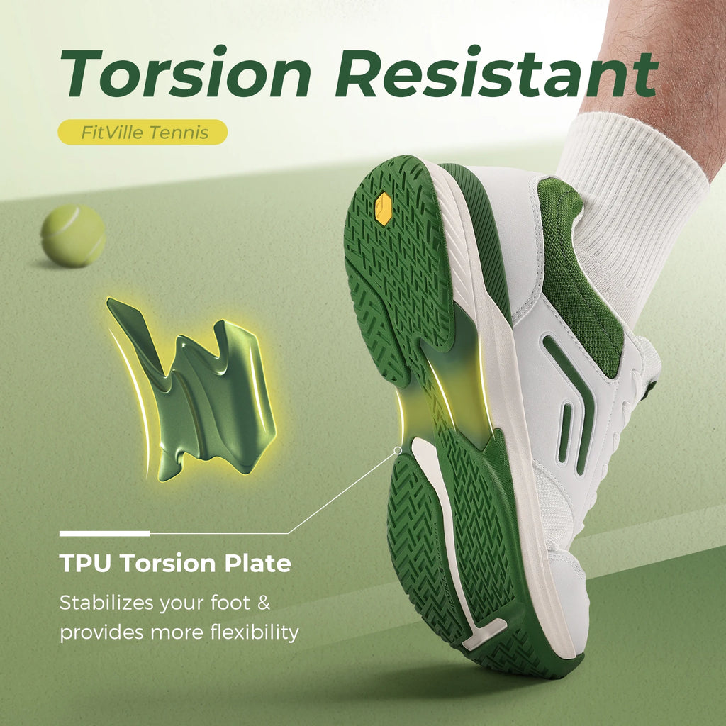 Fittington Wide Pickleball Shoes for Men Casual Sport Sneakers Breathable Tennis Shoes Hard Court Racquetball Cushioning Support