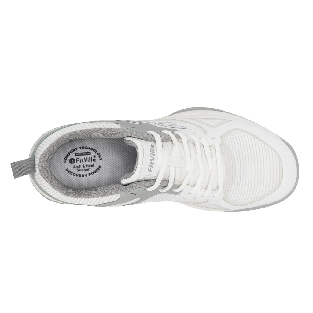 FitVille Men's Wide Pickleball Shoes Tennis Shoes Full Court Tennis Sneakers with Arch Support Lightweight Non-slip Sports Shoe