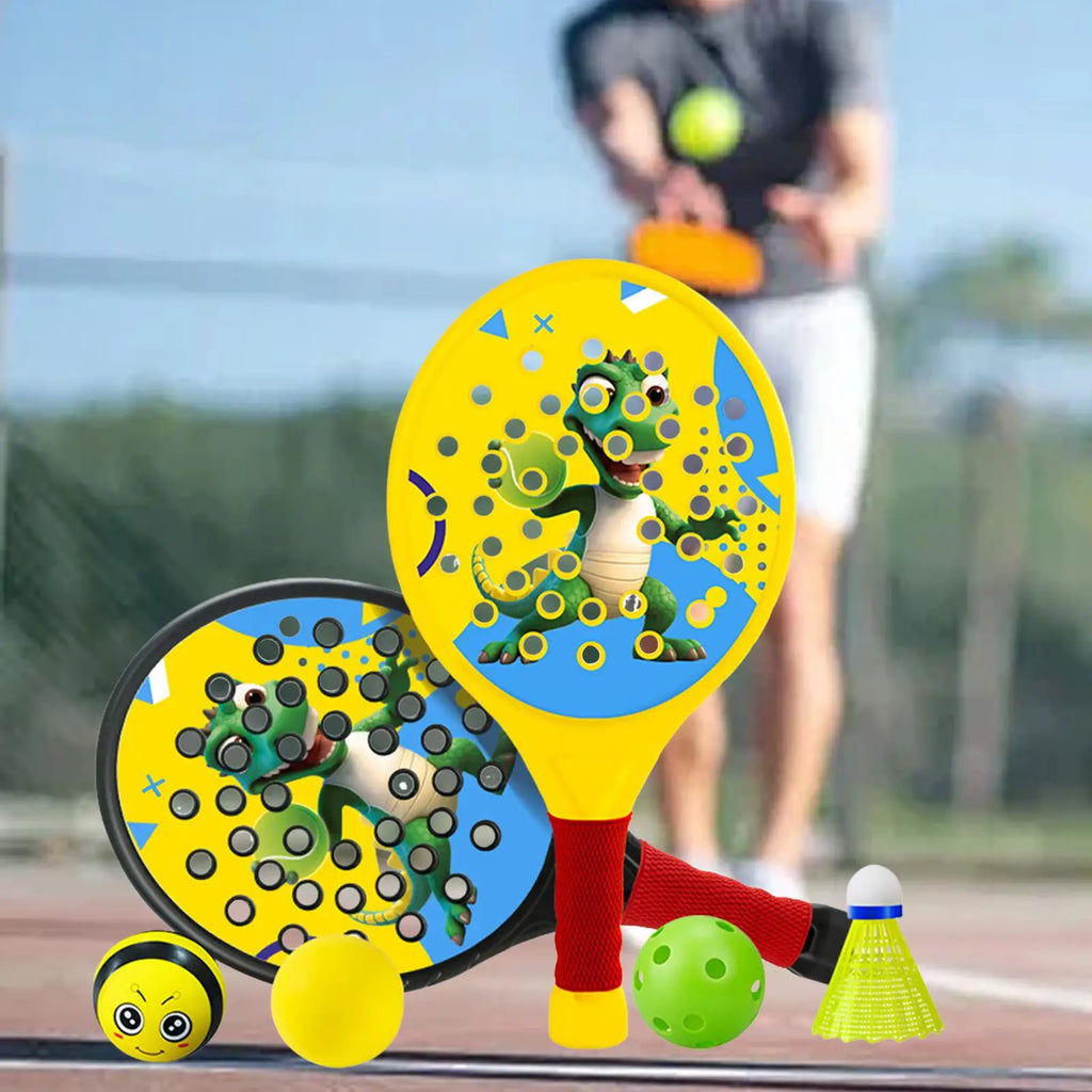 2Pcs Kids Padel Rackets Paddles Set Stylish Sweat Absorbing Gripping Paddle Tennis Racquets Rackets for Beginners Kids Sports