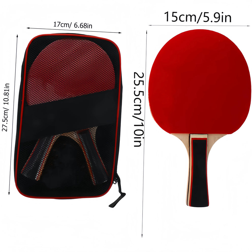 1 Set (2 Table Tennis Racket + Storage Bag) Double-Sided Anti-Adhesive Competition Training Horizontal Straight Racket Table Tennis Racket Professional Grade High Elastic Racket Horizontal and Cut Beginners Single and Double