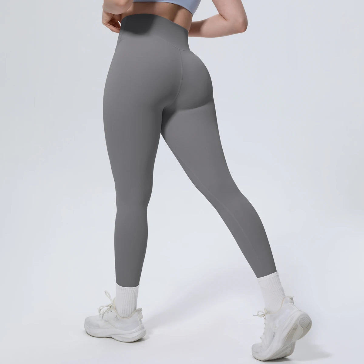 Summer Breathable Peach Buttocks Yoga Pants Solid Color High Stretch Sports Leggings Gym Push Up Outdoor Running Yoga Pants