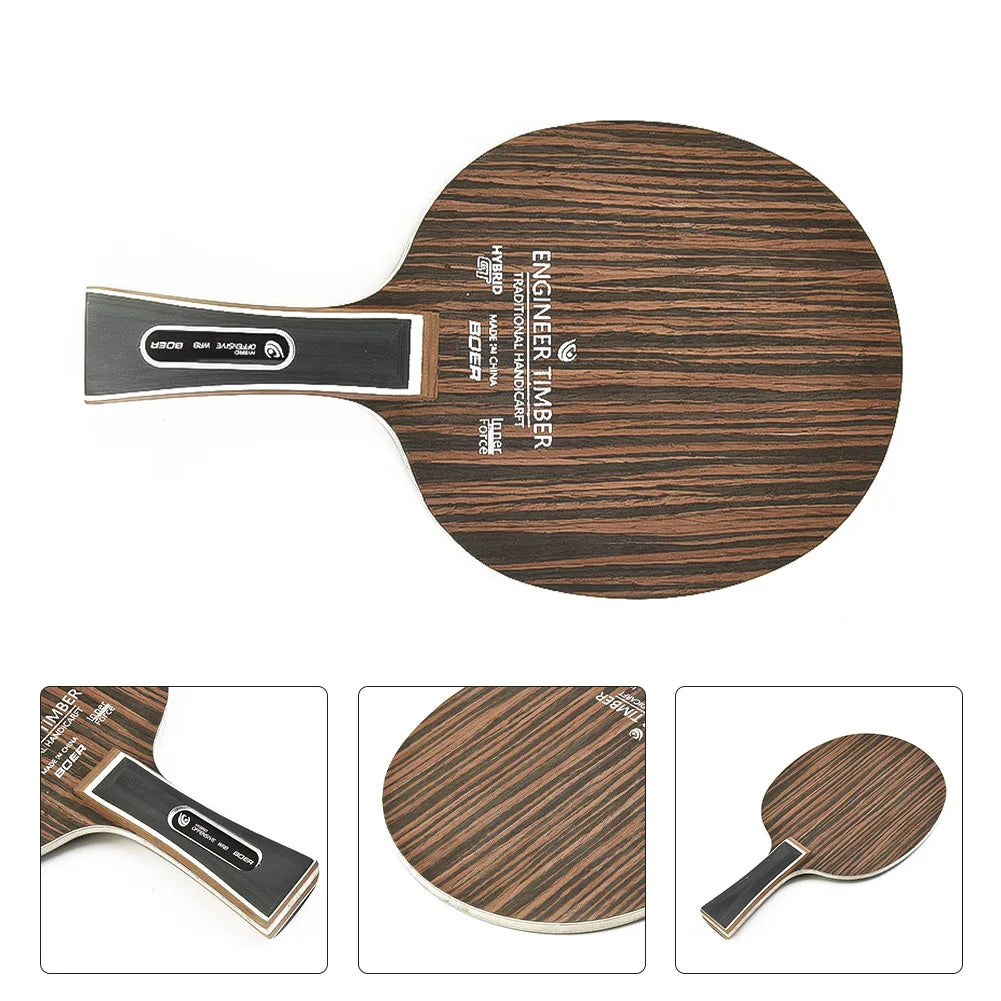 1PC Table Tennis Blade Ebony Dalbergia Pingpong Racket Bottom Plate 5-Ply 6.2mm Ping Pong Paddle Board Bat Racquet Long Handles