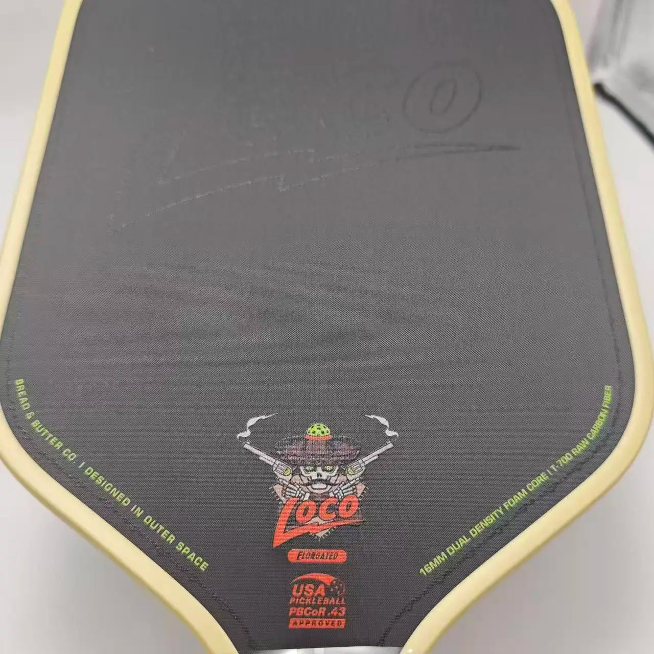 Bread and Butter Loco Pickleball Paddle 16mm Dual-Density Foam Core Hybrid Elongated CFC T700 Carbon Fiber Pickleball Paddles