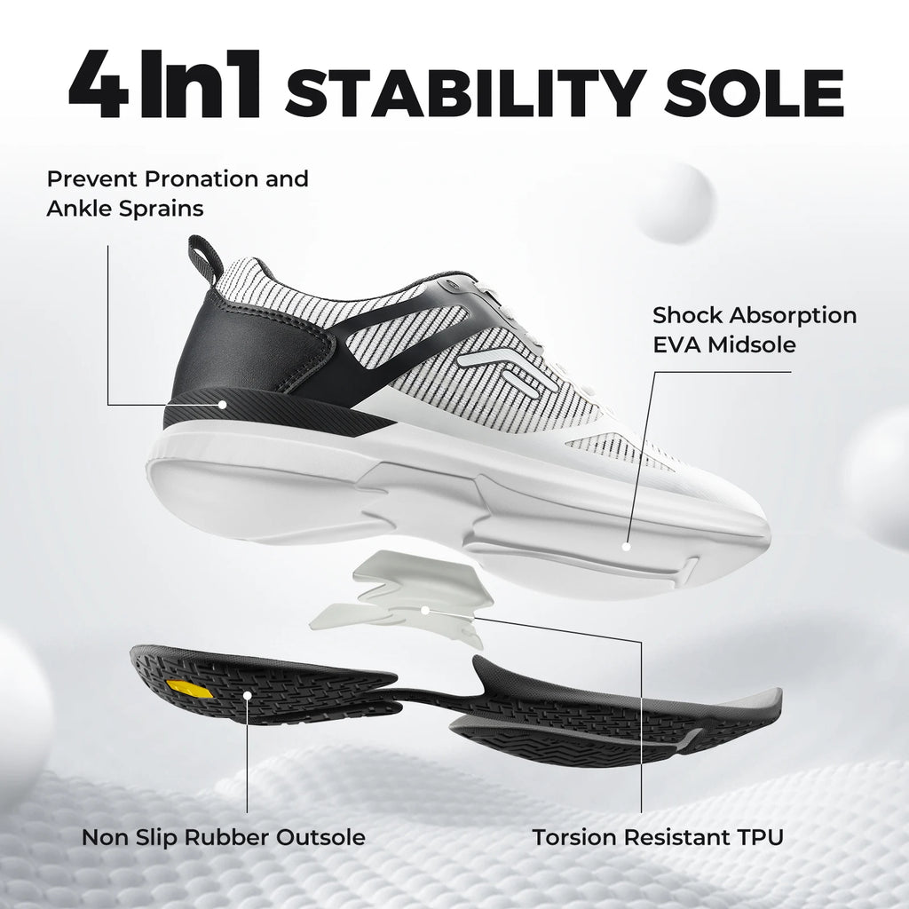 FitVille Men's Wide Pickleball Shoes Tennis Shoes Full Court Tennis Sneakers with Arch Support Lightweight Non-slip Sports Shoe