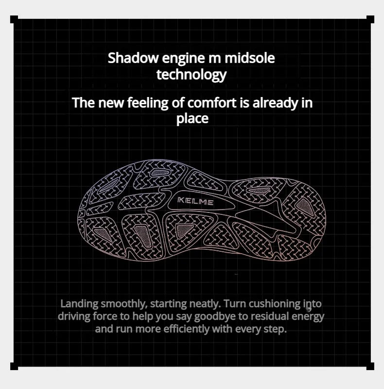 Kelme Men's Casual Running Shoes Shock-absorbing And Breathable Running Shoes Lightweight And Shock-absorbing Sports Shoes