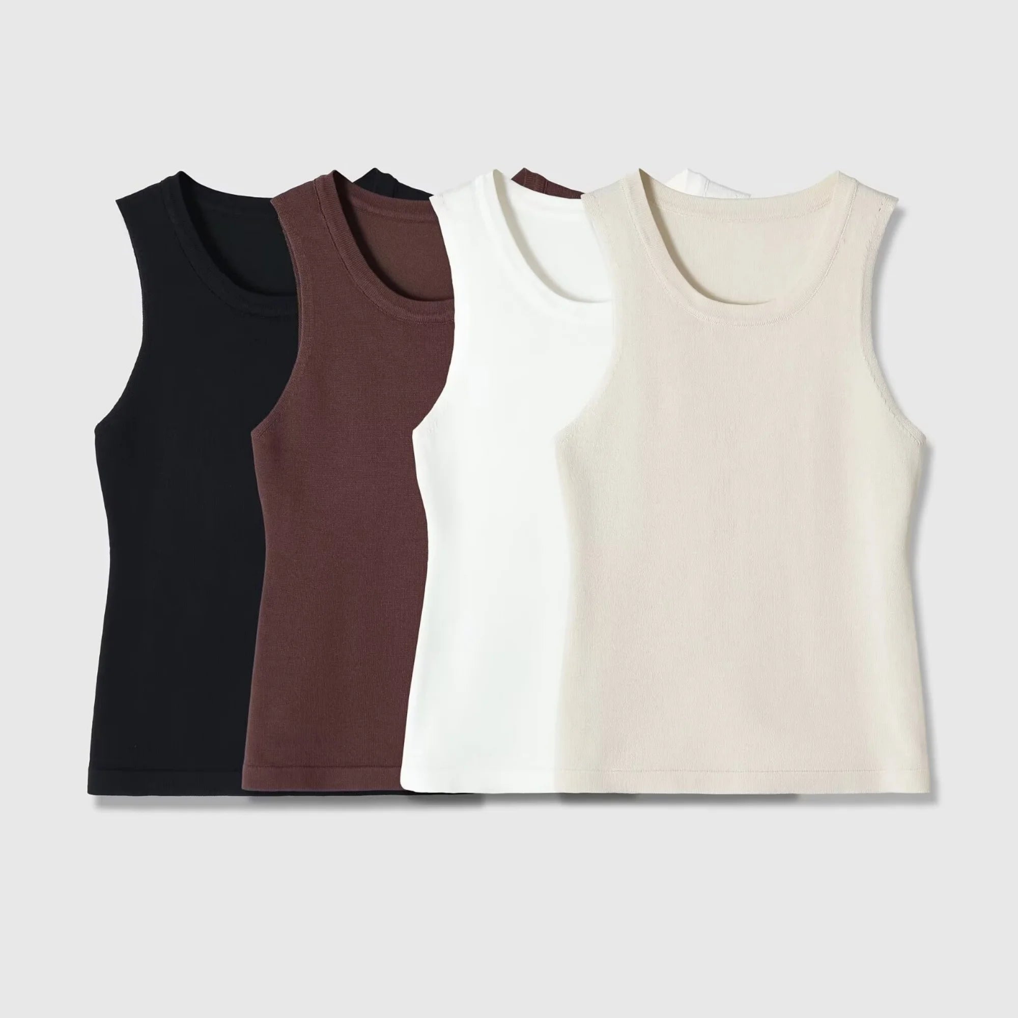 Women's Tank Tops Summer  Female Simple Solid Slimming O-Neck Casual Ribbed Sleeveless Tops Lady Daily Camisoles