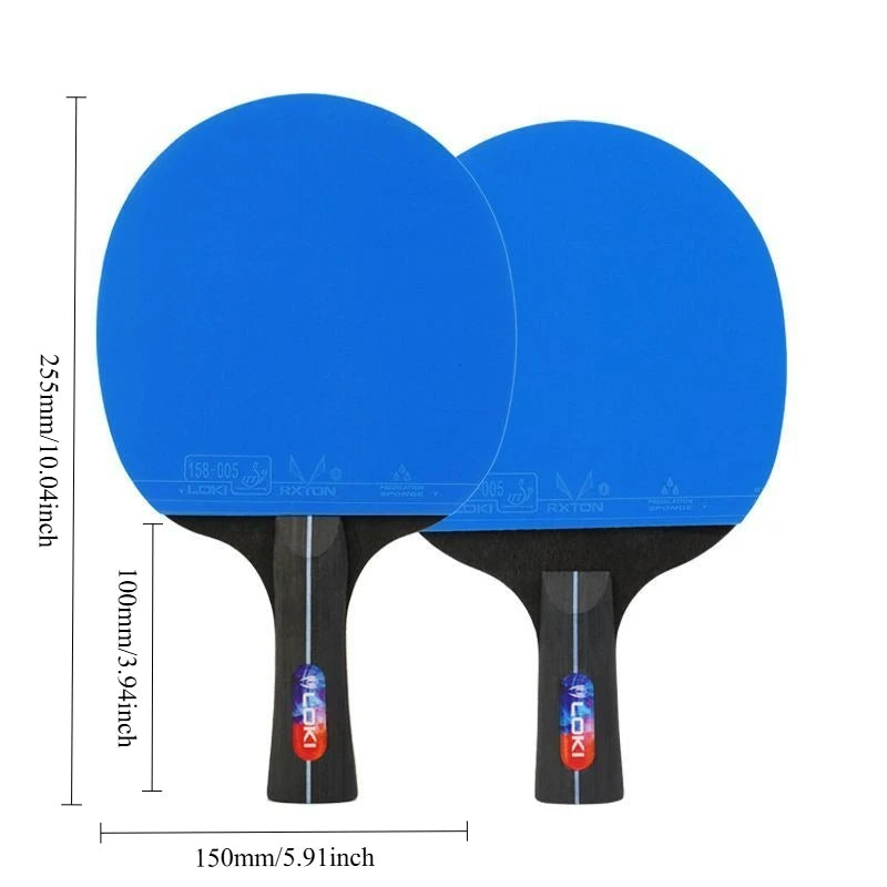 Professional Training Table Tennis Adhesive Rubber PingPong Rackets with Blue Color Ping Pong Rubber 5-layer Pure Wooden Board