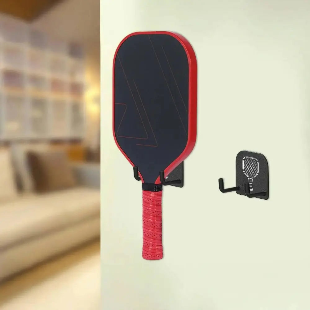 2Pcs Wall Mounted Pickleball Paddle Wall Rack Self-adhesive Punch-Free Pickleball Rackets Holder Aluminum Alloy Stable
