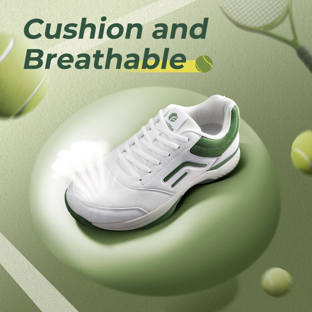 Fittington Wide Pickleball Shoes for Men Casual Sport Sneakers Breathable Tennis Shoes Hard Court Racquetball Cushioning Support