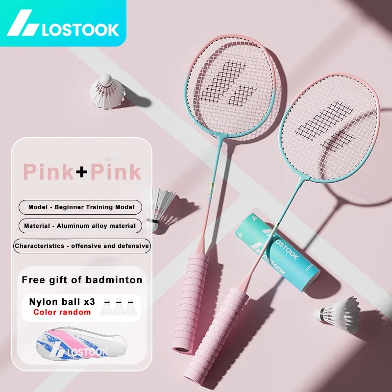 LOSTOOK Badminton Racket with 3 Nylon Shuttlecocks/1 Carry Bag Original By Beginners Badminton Set Sports Fitness equipment