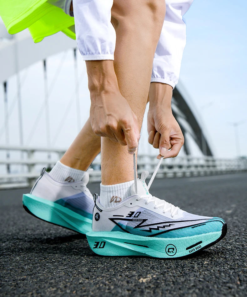 Women's Carbon Board Sneakers Anti-slip Cushioned Comfortable Racing Training Running Shoes Mesh Tennis Shoes Casual for Women