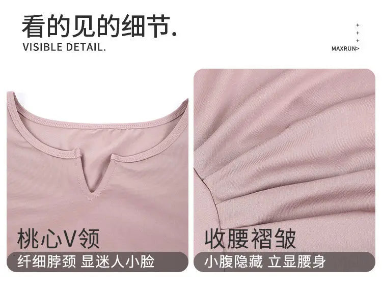 Sports Tops for Women in Spring and Autumn Slim V-neck High-elastic Yoga Tops for High-end Fitness Long Sleeves