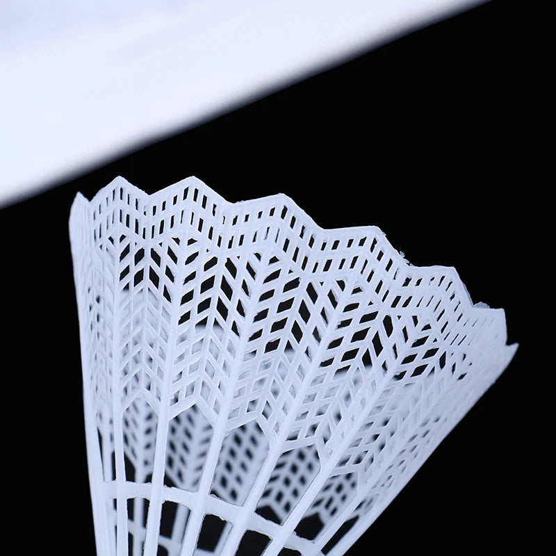 12 Pcs White Plastic Badminton Ball Shuttlecocks Sport Training Supplies