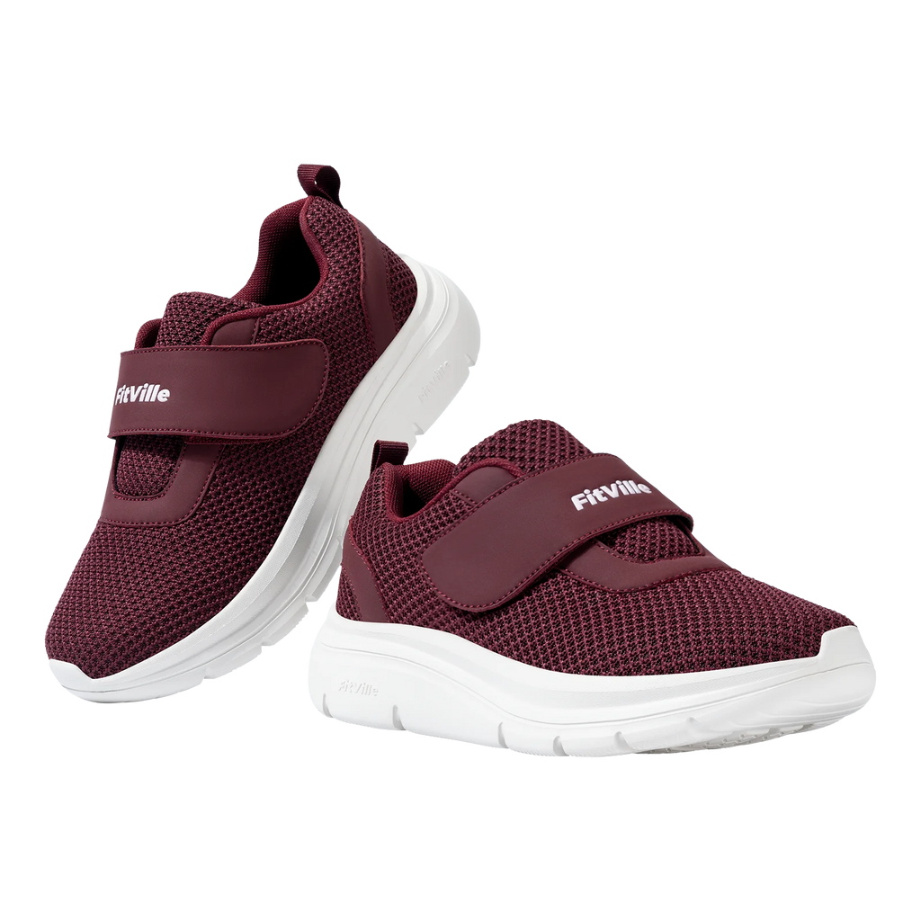 FitVille Women's Shoes Wide Diabetes Shoes Adjustable Strap for Swollen Feet Slip on Walking Lightweight Comfortable Sneakers