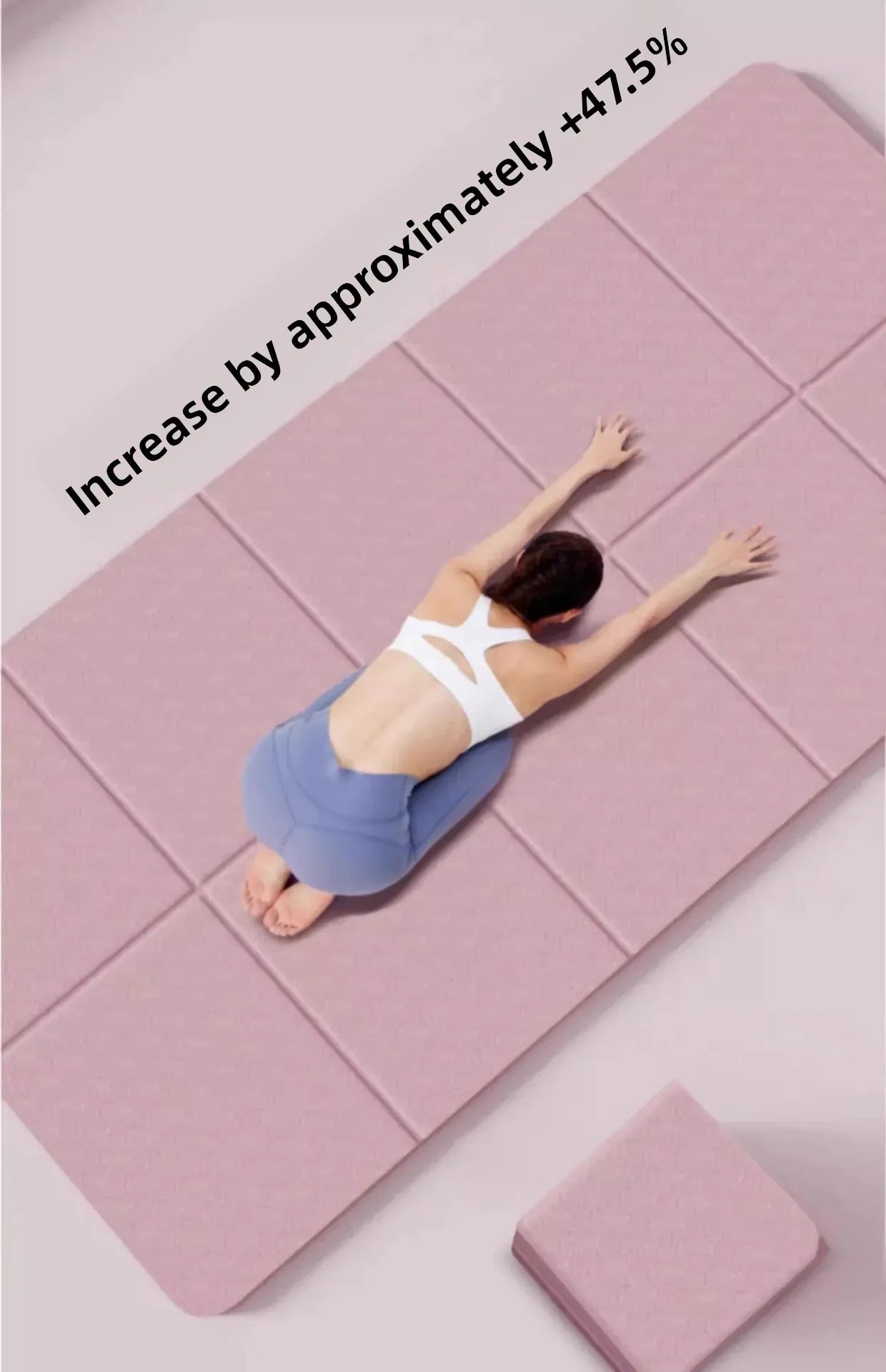 Eco-Friendly TPE Foldable Yoga Mat Double-Sided Non-Slip Travel Fitness Exercise Mat for Pilates and Floor Workouts