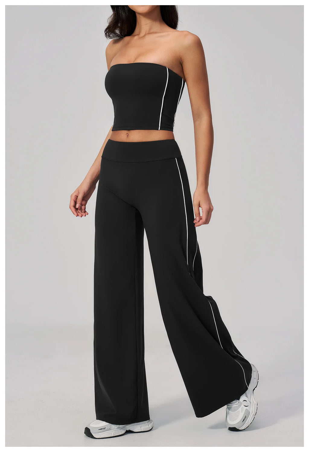 Yoga Pants Women High Waist Wide Leg Trousers Tummy Control Straight Workout Sports Pants Female Casual Fitness Bell-bottoms