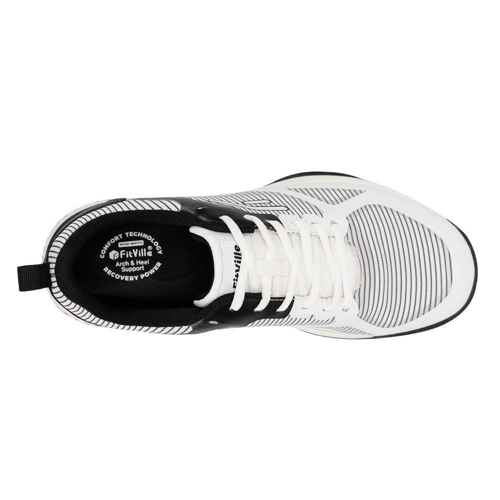 FitVille Men's Wide Pickleball Shoes Tennis Shoes Full Court Tennis Sneakers with Arch Support Lightweight Non-slip Sports Shoe