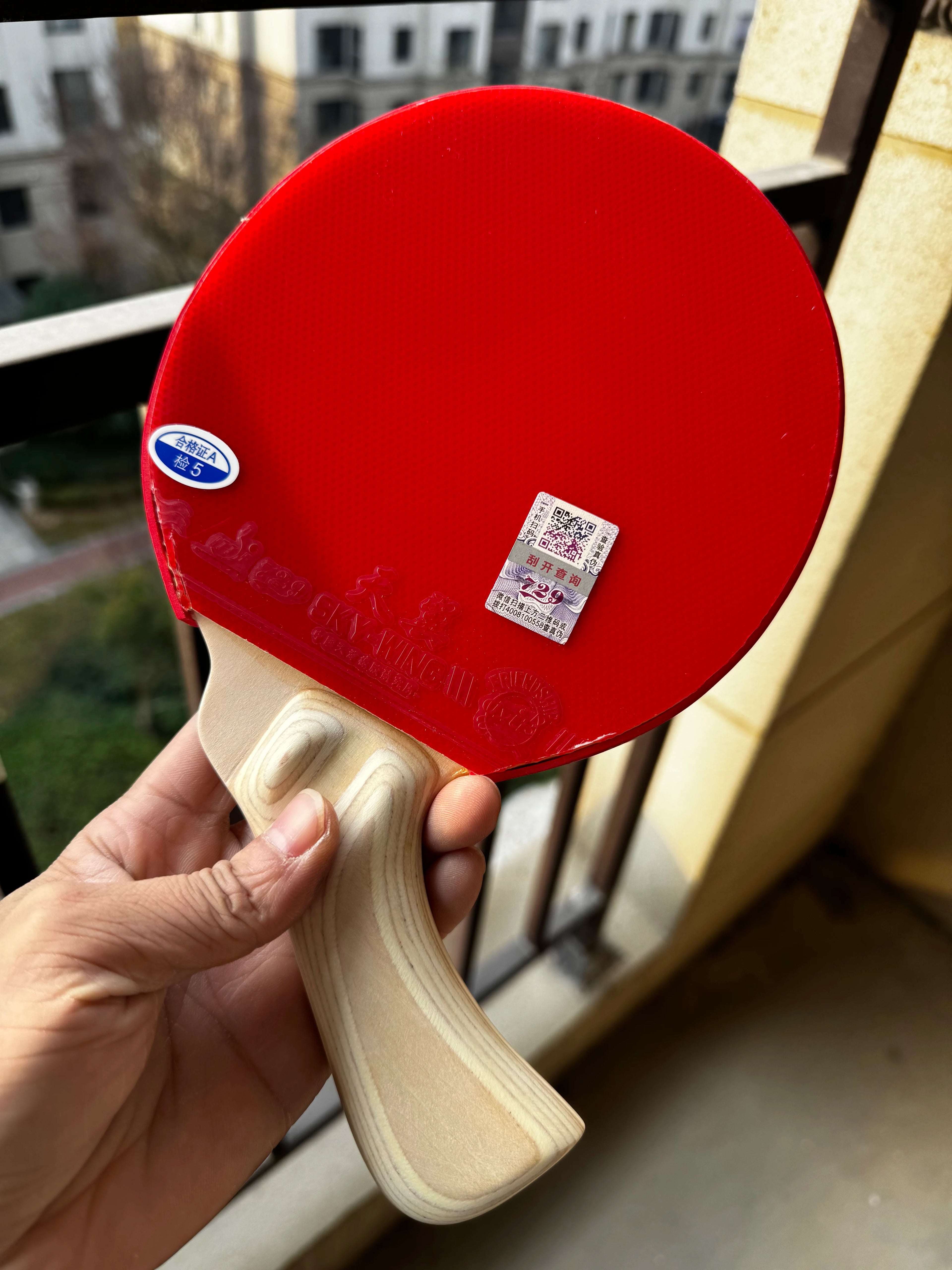 Special Shaped Table Tennis Racket 6mm Thickness Grasp The Diagonal Handle Professional Bottom Plate Developed By Peng Daoxiu