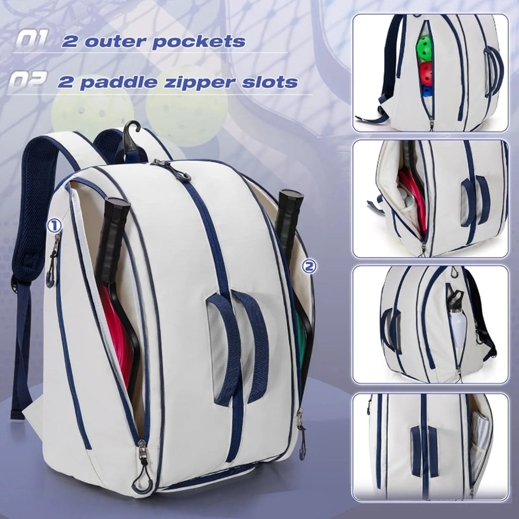 Pickleball racket storage backpack with shoe compartment adjustable multi-compartment backpack Men Women Sports Backpack