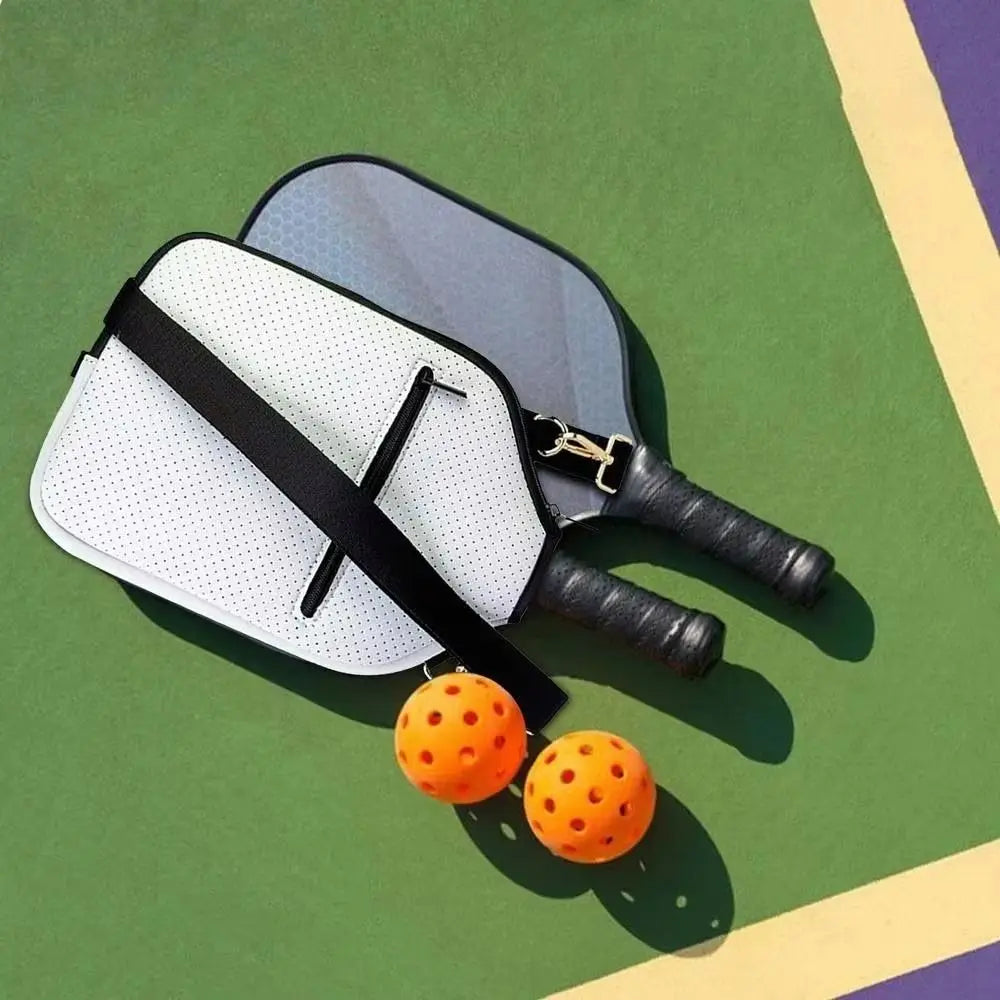 Large Capacity Pickleball Crossbody Bag Zipper Closure Waterproof Pickleball Paddle Cover Professional Adjustable Strap