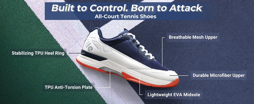 FitVille Wide Tennis Shoes For Men Pickleball Shoes Lightweight Breathable All Court Athletic With Arch Support & Wide Toe Box