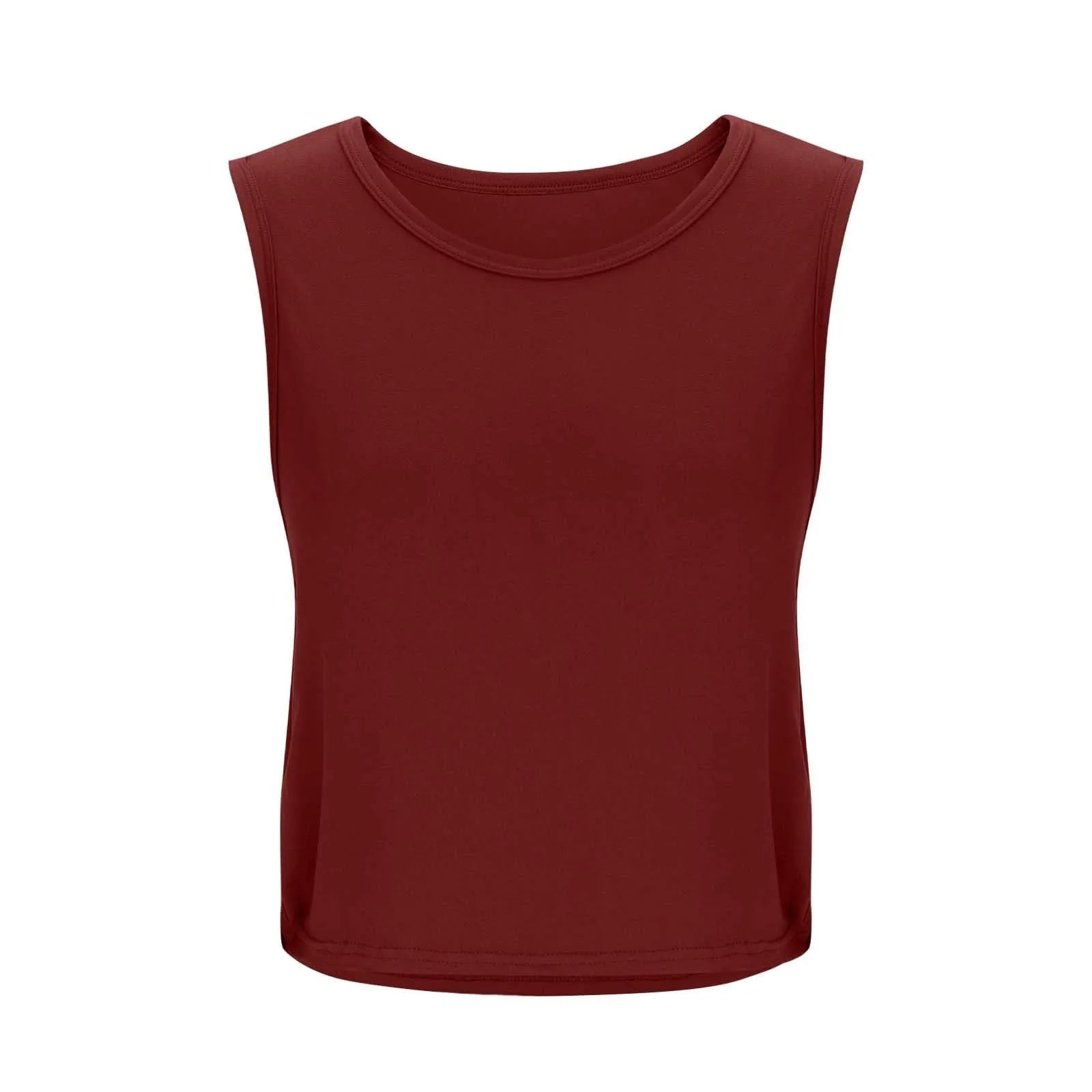 Women Sleeveless Yoga Tops Athletic Vest Breathable Blouse Cover Up Gym Workout Cool T-Shirt Running Short Tank Crop Top