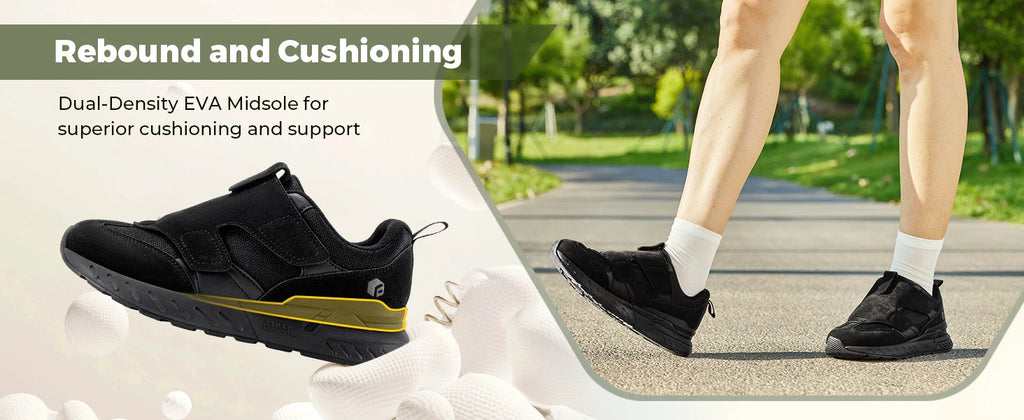 FitVille Diabetic Shoes For Women Wide Width Shoes With Strap Closure Slip-On Sneaker Lightweight Comfortable For Wide Feet