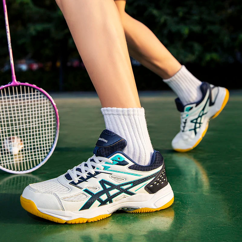 Men's and women's badminton shoes - sports support, flexibility, shock absorption and cushioning, grip table tennis shoes, volle