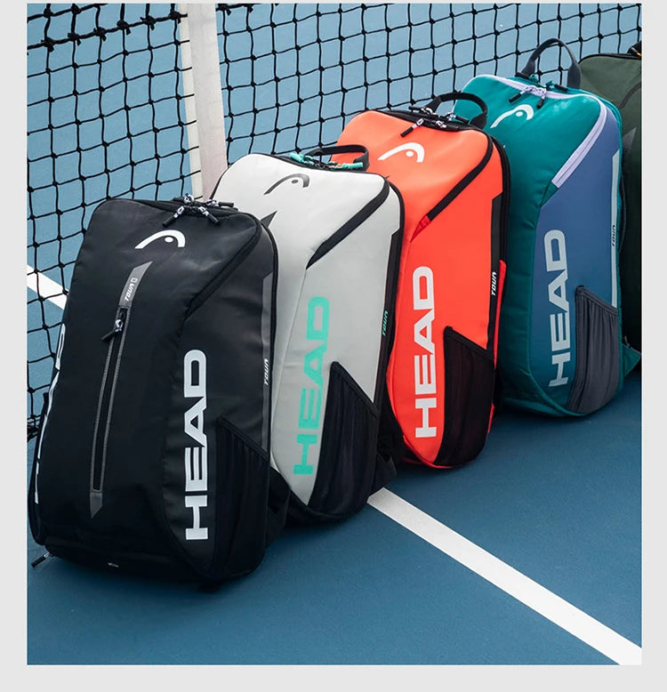 HEAD TOUR TEAM Series Original Tennis Backpack 1-2Pack Tennis Racket Bag Padel Beach Shoulder Racquet Bag With Shoes Space 25L